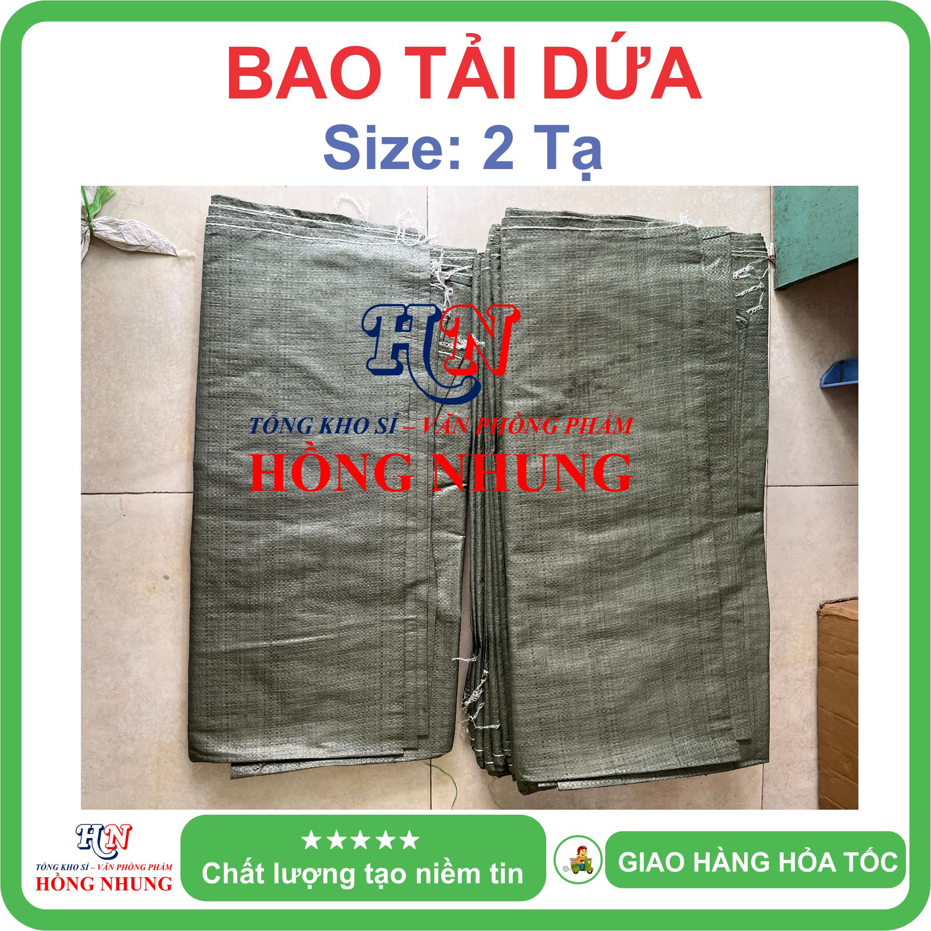 [SALE] Bao tải dứa 1,5 tạ (100x128cm) đóng hàng - Chất liệu nilon dai, bền đẹp, chắc chắn, cho bạn an tâm đóng hàng