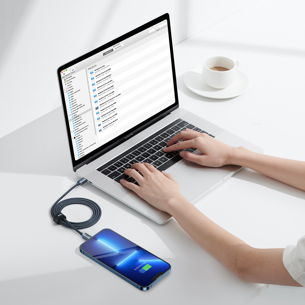 Cáp sạc nhanh 20W hiệu Baseus Crystal Shine Series Type-C to iPhone dài 1.2m - Hàng chính hãng - 1.2m