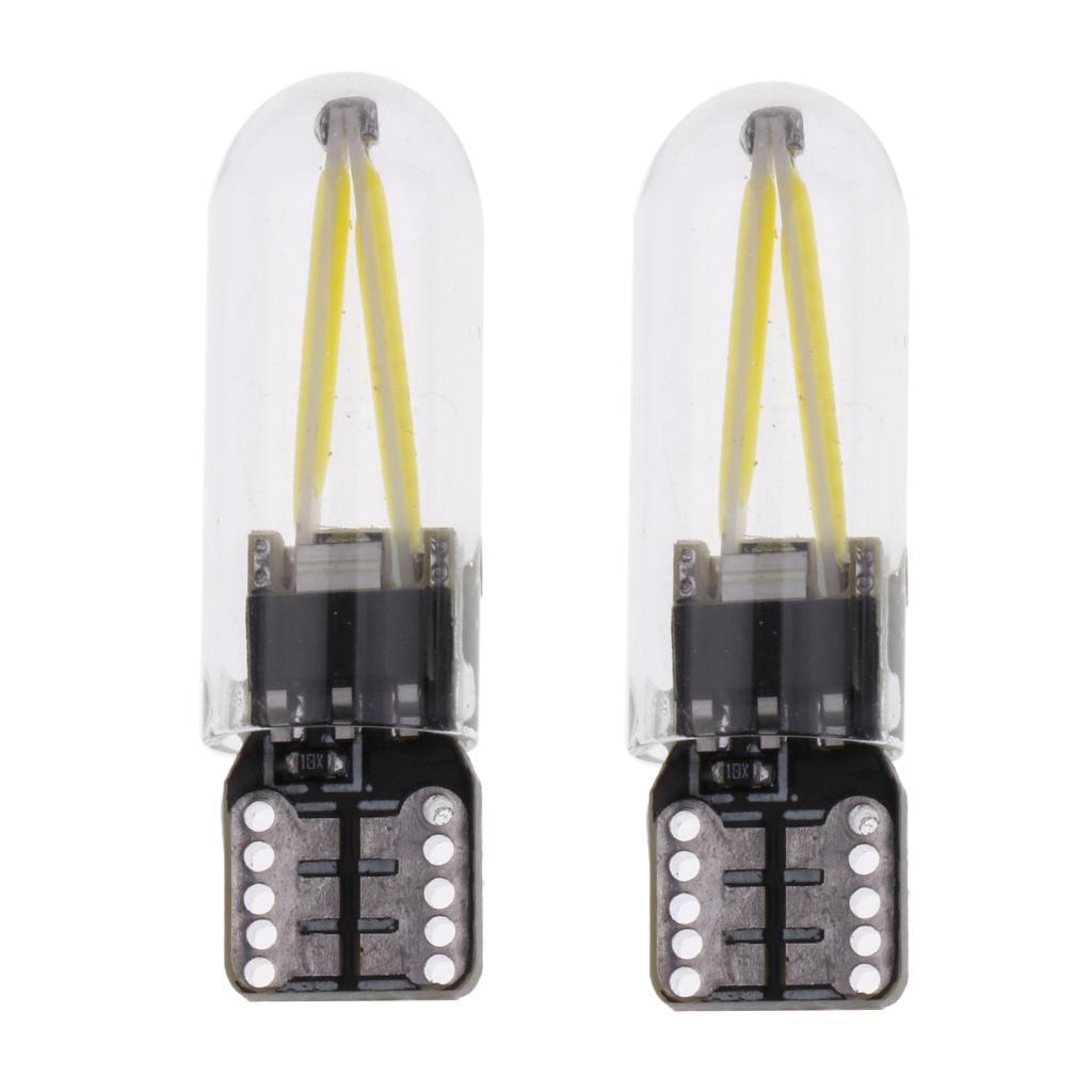 4 Pieces White Car T10 - COB LED Light Bulb for Clearance Number Plate Lamp