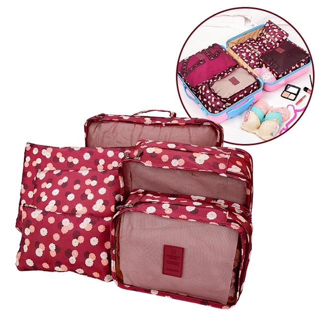 Set 6 Túi Đựng Quần Áo, Mỹ Phẩm, Đồ Dùng Cá Nhân Đi Du Lịch