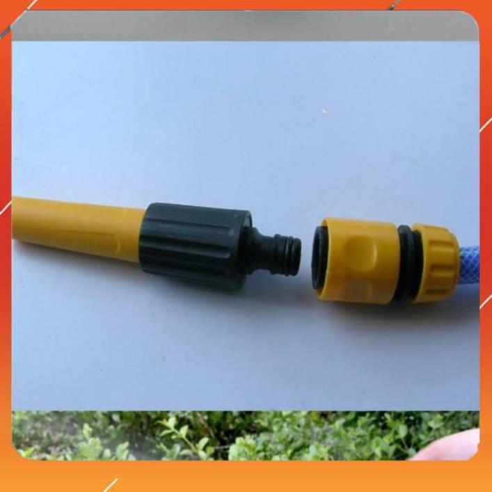Vòi Xịt️Evoucher Bộ dây vòi xịt nước rửa xe, tưới cây , tăng áp 3 lần, loại 15m 206622-5 cút sập, nối đen