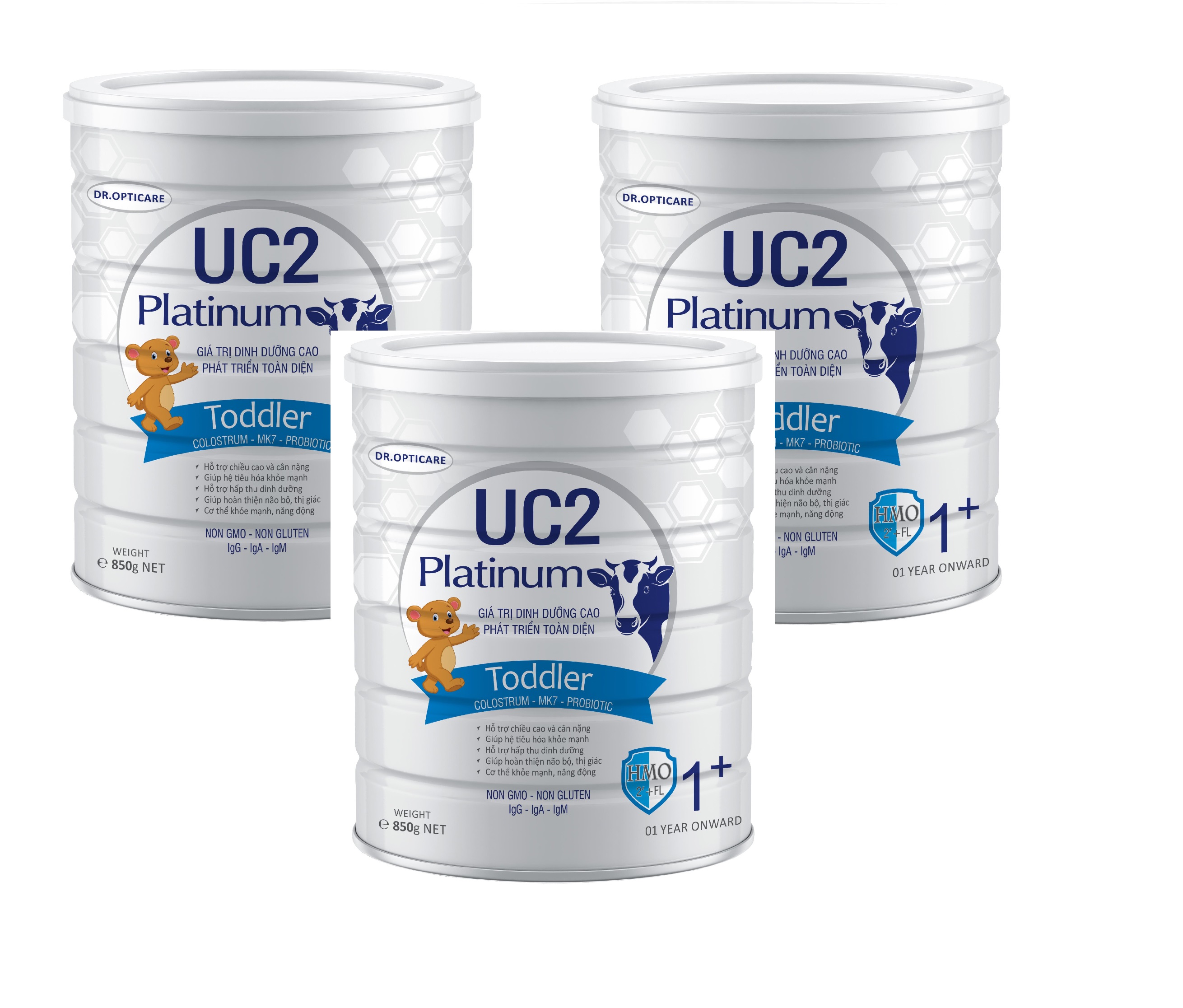 Combo 3 lon Sữa Bột UC2 Platinum Toddler 1+ lon 850gr