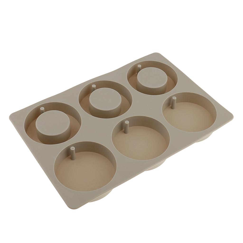 3x6Cavity Silicone Aroma Wax Tablet Mold Wax Soap Candle Mould Round