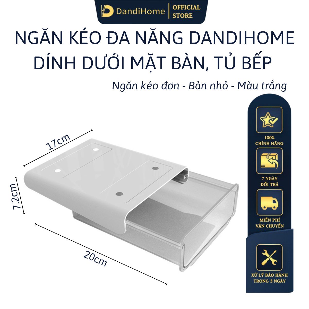 Ngăn kéo đa năng DandiHome dán dưới mặt bàn làm việc và tủ bếp