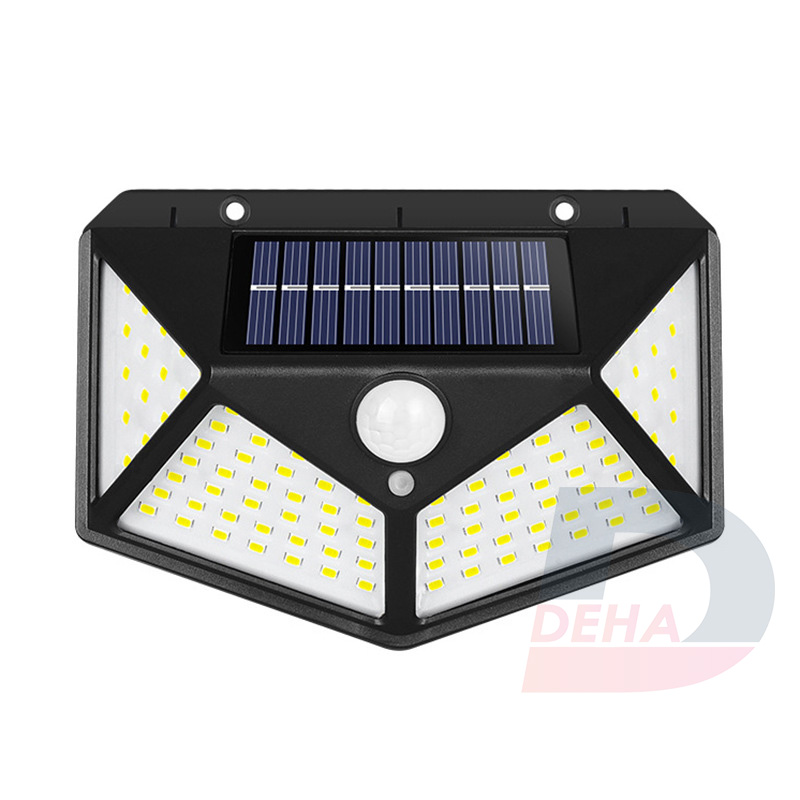 Đèn năng lượng mặt trời Solar 100 LED Công Nghệ Chống Nước IP 65, Cảm Biến Chuyển Động, 3 chế độ sáng