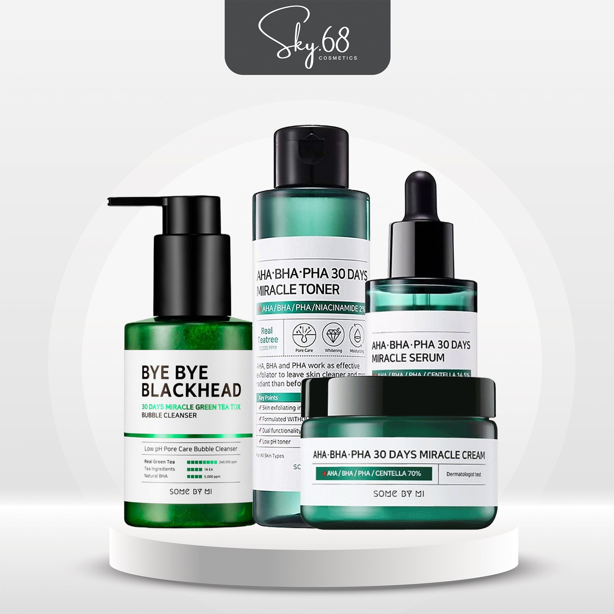 Bộ 4 SP Dưỡng Da Ngừa Mụn Some By Mi AHA-BHA-PHA 30Days Miracle