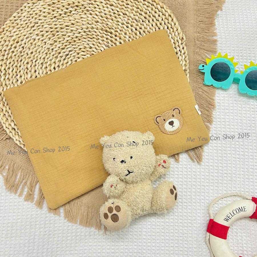 [Sơ Sinh] Gối Phẳng Xô Muslin mềm mịn, thoáng khí cho bé  - loại mỏng phù hợp cho bé sơ sinh