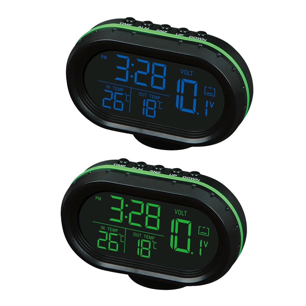LCD Large Display Car/Auto Clock Display Voltage & Temperature C/F & Time