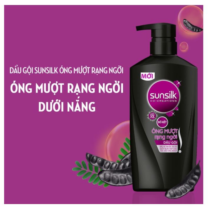 COMBO 2 Chai dầu gội Sunsilk Óng mượt rạng ngời - Đen 1400g