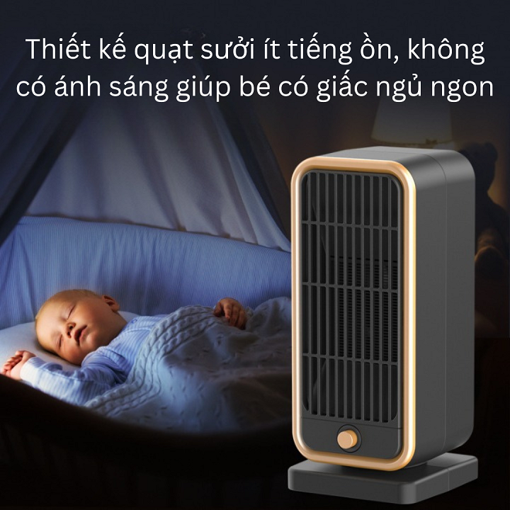 Quạt sưởi ấm thông minh cao cấp YND-500D, Máy sưởi ấm đa năng an toàn cho bé, Công suất mạnh và sưởi ấm phạm vi lớn, Thiết kế một nút sưởi thuận tiện nhanh chóng, không đốt oxi, không phát sáng, Làm nóng nhanh trong vòng 3 giây, tự ngắt khi đổ