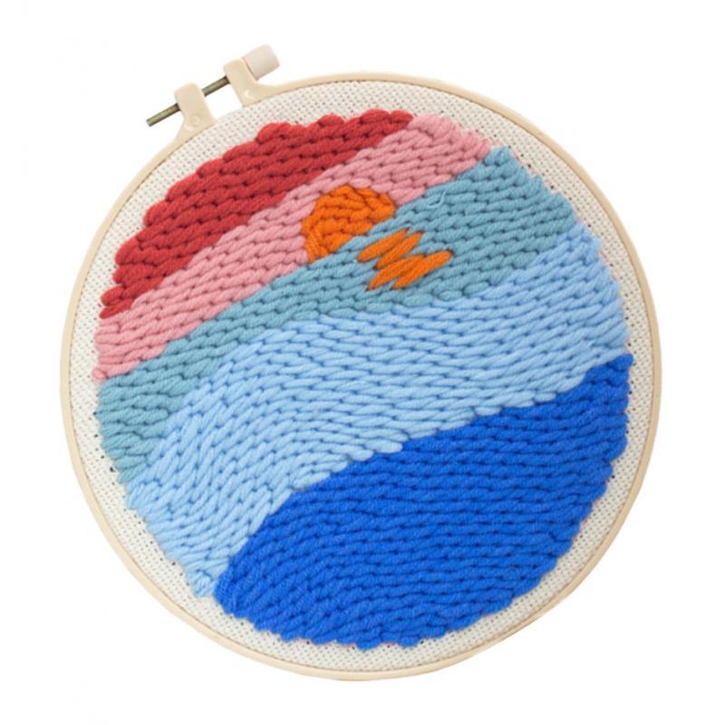 3 Sets Punch  Kits Rug-Punch Beginner Kit DIY Craft 20cm