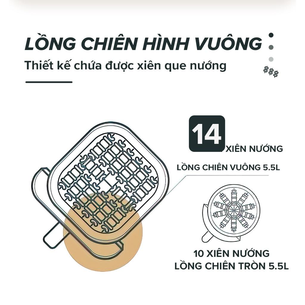 Nồi Chiên Không Dầu Điện Tử Eroc V-D1 Chống Dính 5.5L Màn Hình Cảm Ứng Chạm - Hàng Chính Hãng