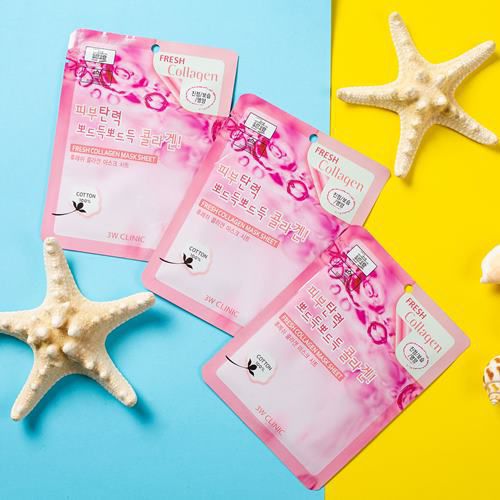 Combo 5 Mặt Nạ Tái Tạo Da Từ Collagen 3w Clinic Fresh Collagen Mask Sheet 23ml x 5