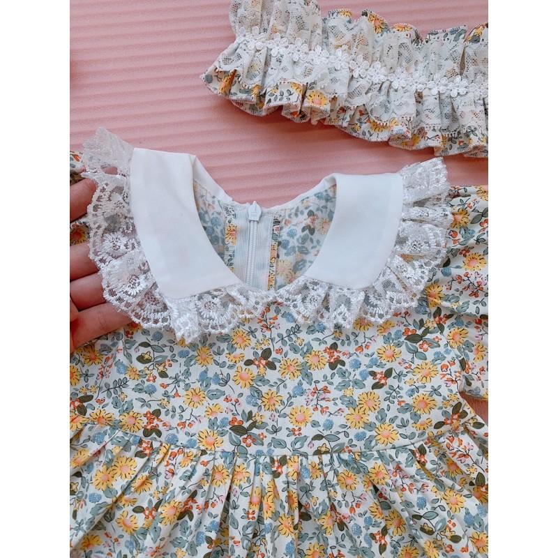 Váy bé gái công chúa Lolita + TẶNG TURBAN NHƯ Ý HOUSE’S - - LOLITA HOA VÀNG
