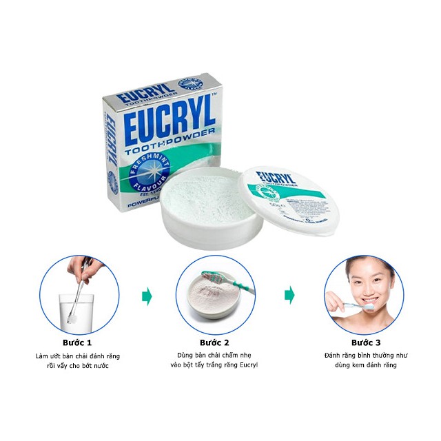 Bột tẩy trắng răng Eucryl 50g (Chính hãng)