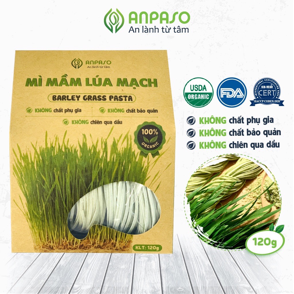 Mì Mầm Lúa Mạch Organic Anpaso 120g