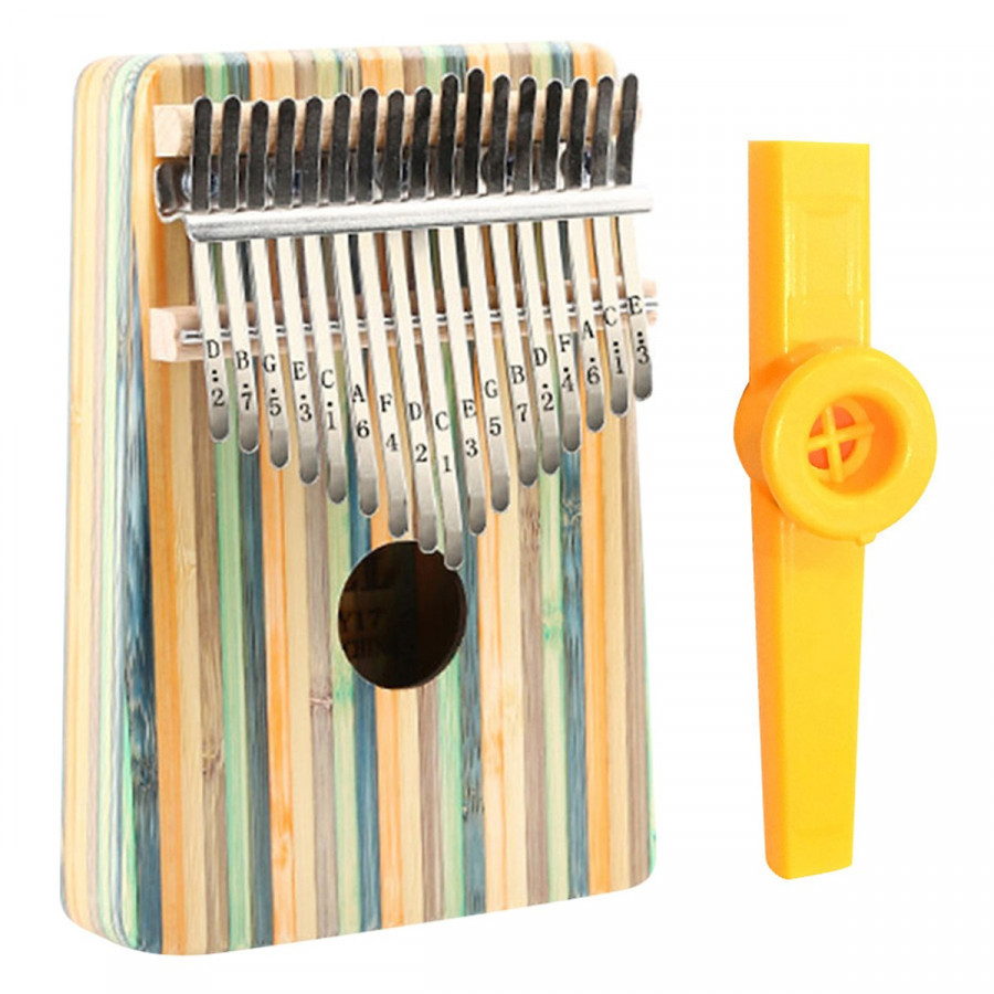 Đàn Kalimba 17 phím Gỗ Yael Tặng Kèm Kèn Kazoo - Rainbow