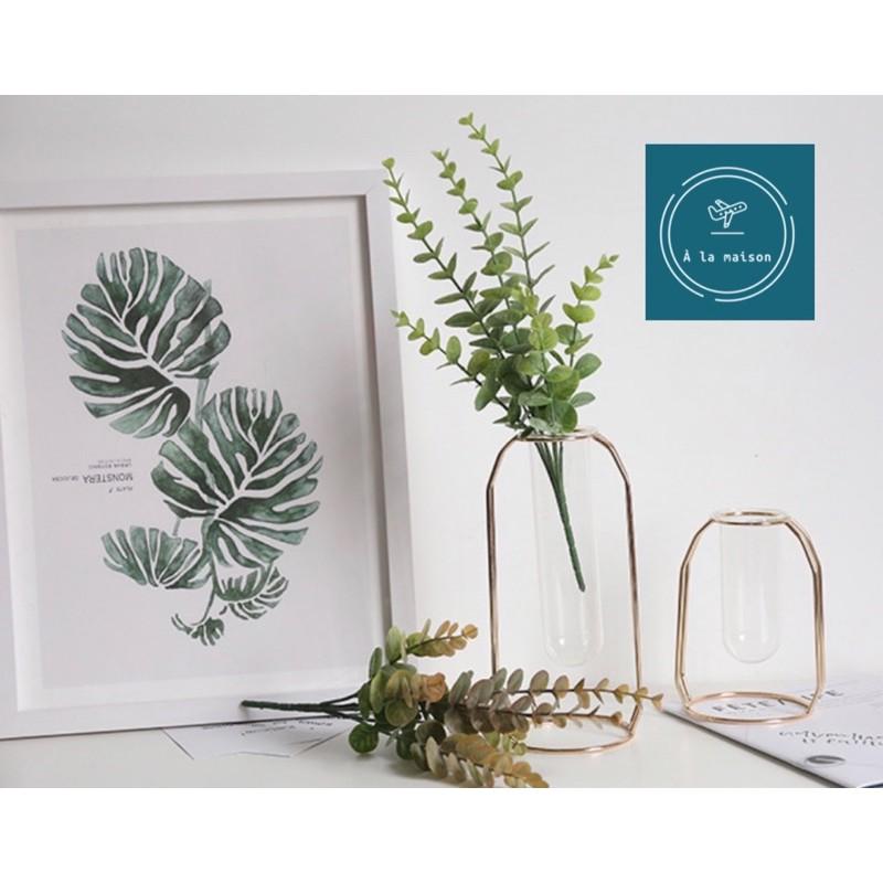 Cành lá decor - Cụm khuynh diệp nhân tạo 37cm, hoa lụa cao cấp, hoa cô dâu