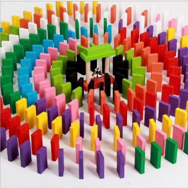 100 Quân Domino Xếp Hình Tập Nhận Biết MÀU SẮC Kích Thích TƯ DUY SÁNG TẠO Đồ Chơi Bằng Gỗ Tự Nhiên - Hàng Chính Hãng ĐỒ CHƠI TRÍ TUỆ
