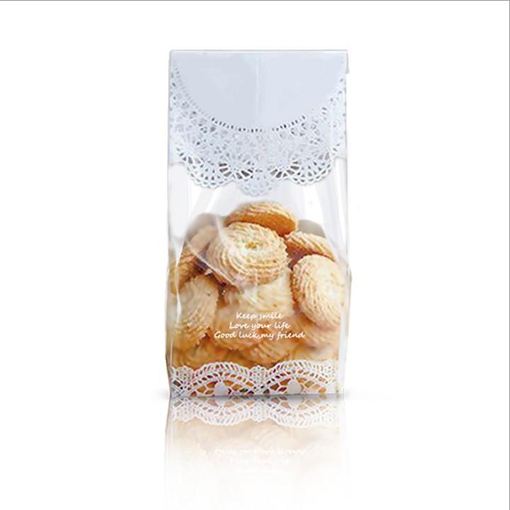 Túi đựng bánh quy trong suốt, túi đựng snack bánh dứa (50 túi/sp)- VUA BAO BI - Gấu Cười