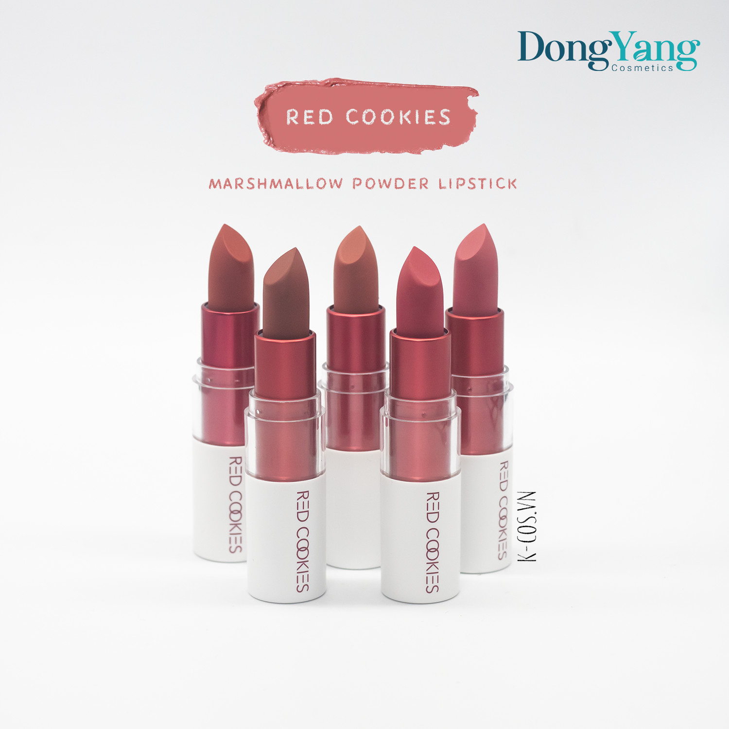 Son Thỏi Lì Marshmallow Powder Lipstick Red Cookies Hàn Quốc - Màu A3 Cam Đỏ