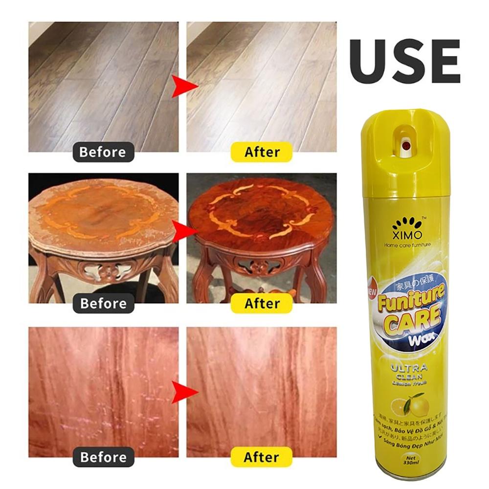 Chai Xịt Làm Sạch Đánh Bóng, Bảo Dưỡng Đồ Gỗ Furniture Care Wax Ximo Home Hương Chanh 330ml