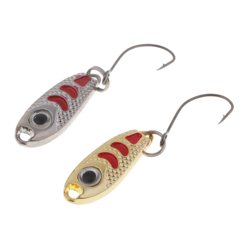 2Pcs Metal Spoons Fishing Lures Hard Sequins Baits with Single Hook