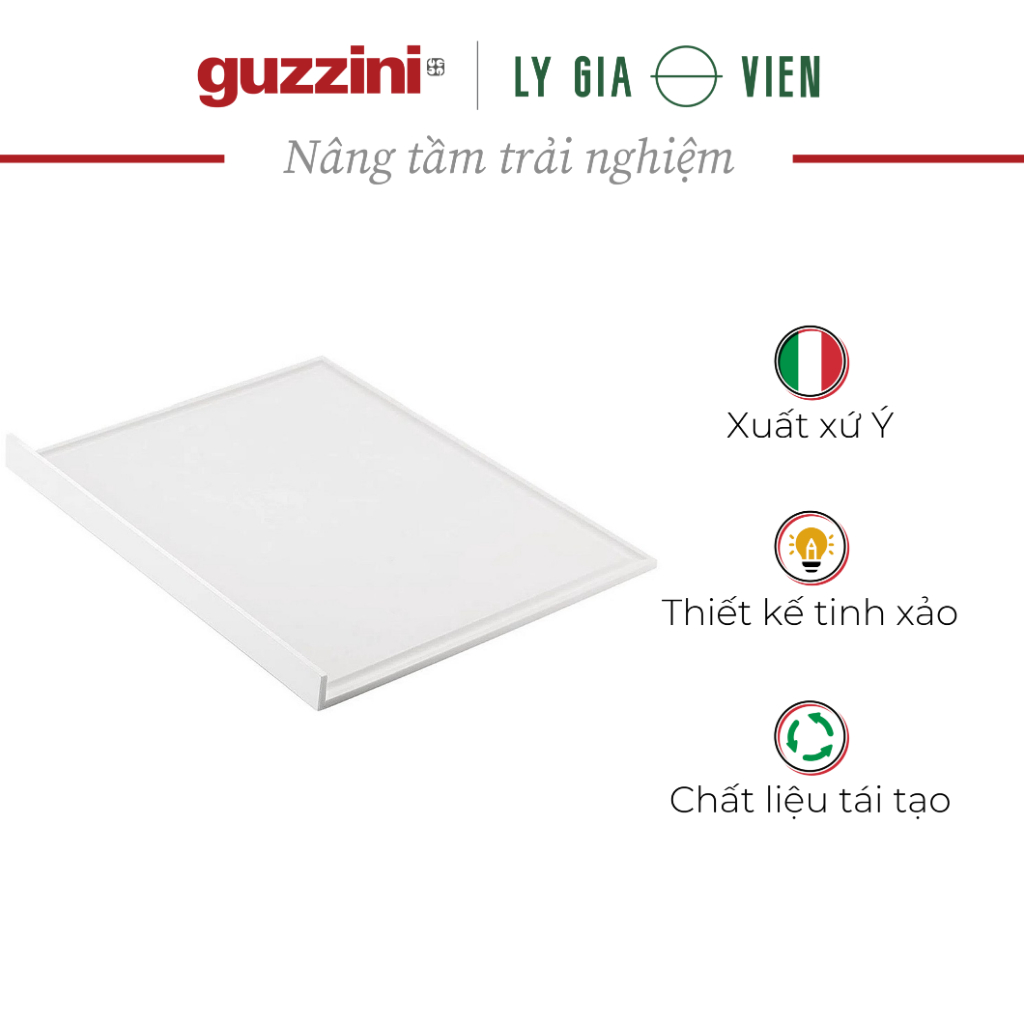 Thớt Cắt Thực Phẩm Cao Cấp Guzzini Chopping Board - An Toàn Cho Máy Rửa Chén - White