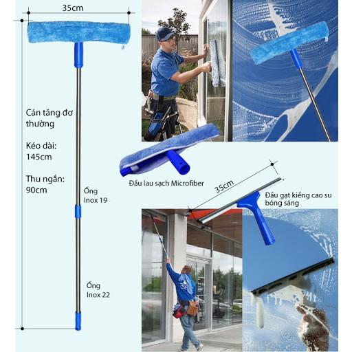Bộ cây gạt lau kính 2 đầu gạt & Lau khô chuyên dụng