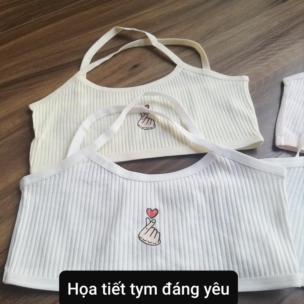 Áo lót lá cho bé gái bra học sinh cotton từ 20-40kg