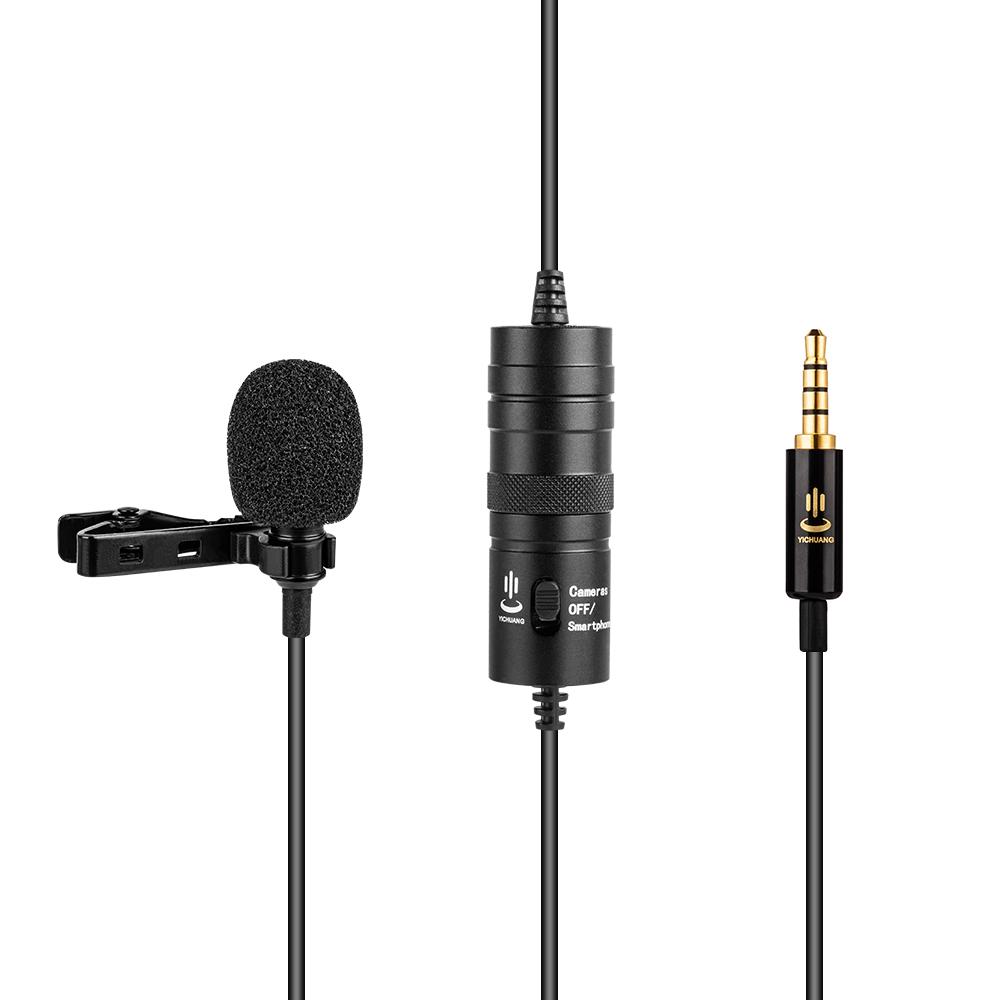 Micrô Lavalier chuyên nghiệp Cáp 3,5 mm 6 mét với bộ chuyển đổi 6,35 mm có Kính chắn gió cho iPhone 6 / 6P Samsung