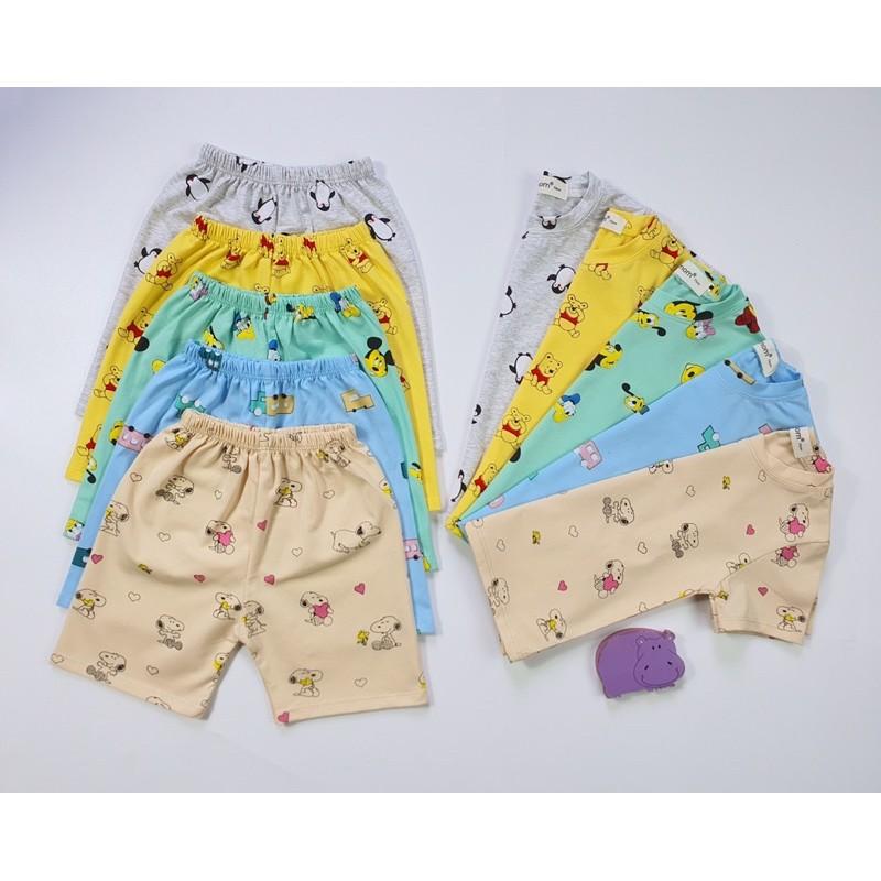 Bộ ngắn tay Minky mom 100% cotton mềm mịn mát cho bé trai, bé gái từ 5-19kg