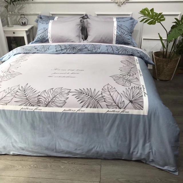 Set Cotton Living Nhập Khẩu Cao Cấp Mẫu Hoa Khung