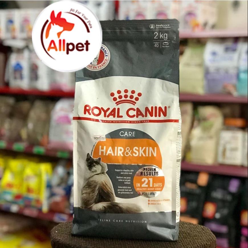 Thức ăn cho mèo, hạt khô cho mèo Royal Canin HAIR & SKIN CARE - 2kg. Thức ăn cho mèo ít hoạt động.