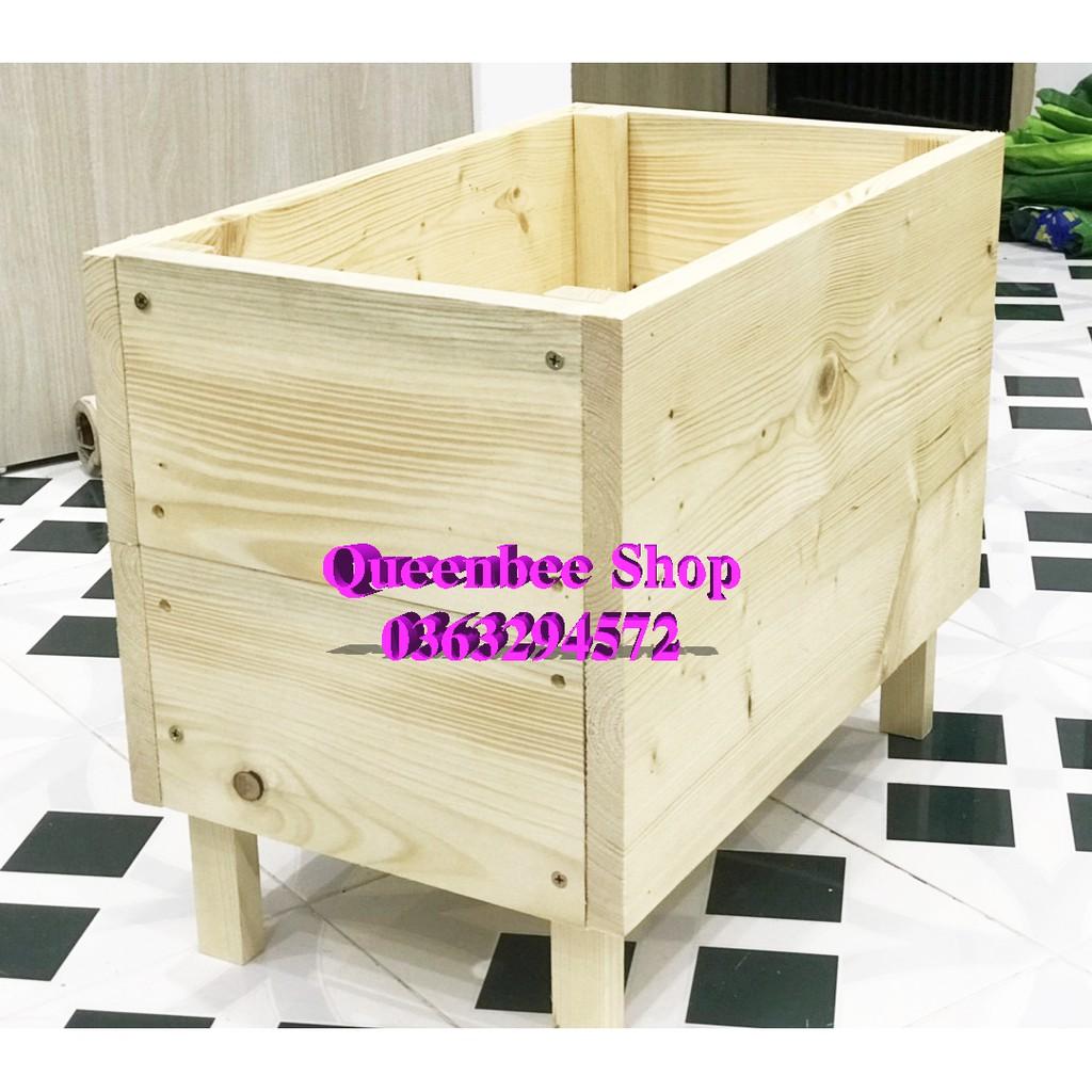 Chậu gỗ to 50*30*30 I Decor, tiểu cảnh