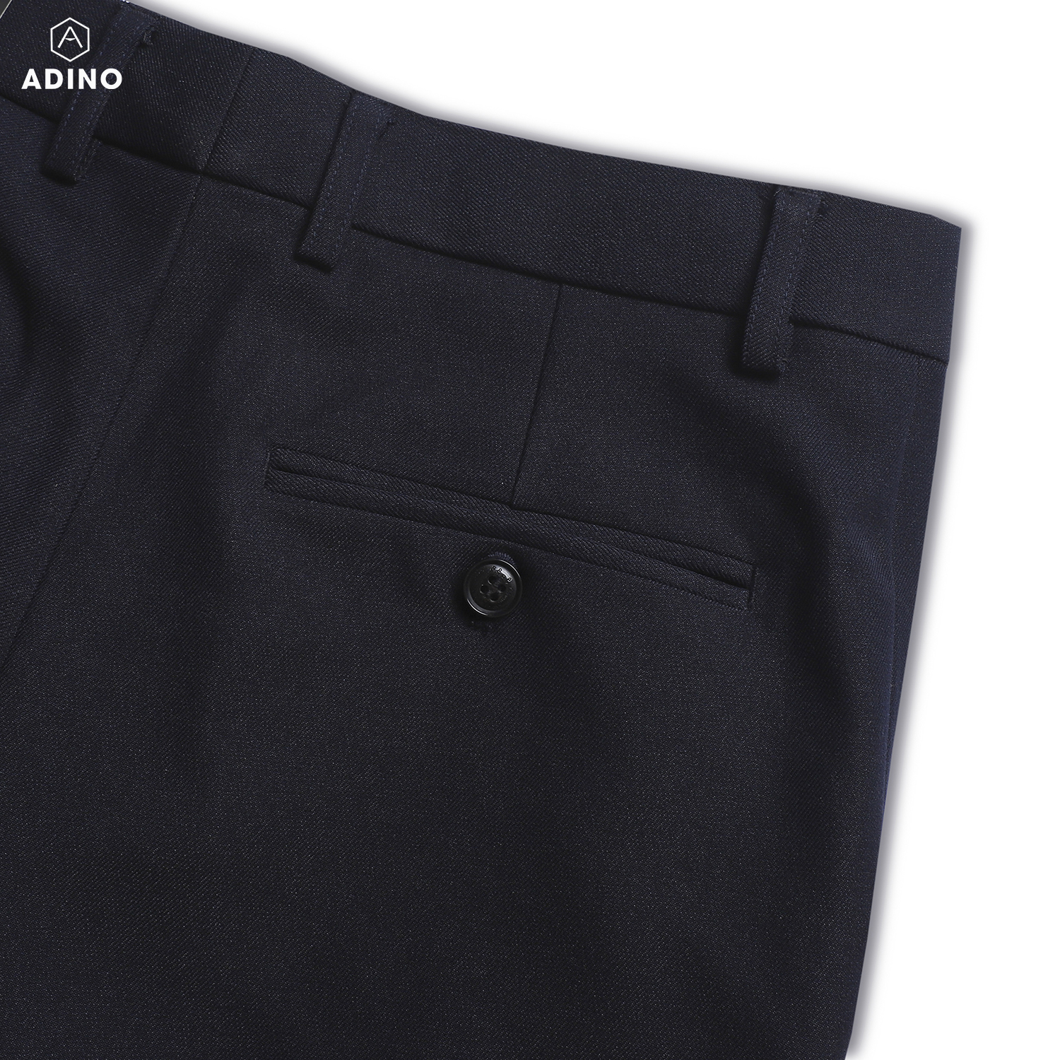 Quần tây âu công sở nam ADINO màu xanh đen vải cotton dày không bai không xù co giãn nhẹ dáng công sở slimfit ống đứng hơi côn QA79