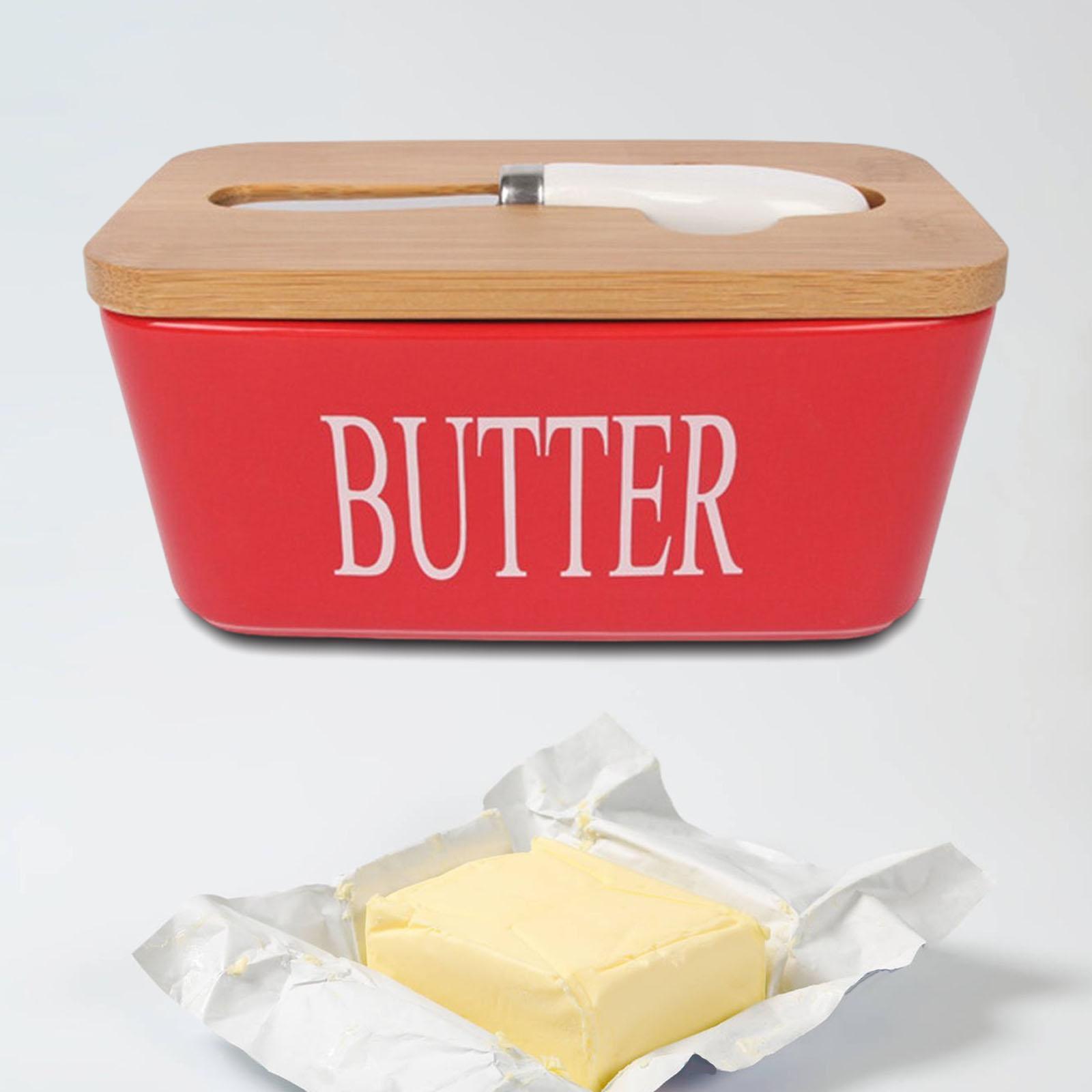 Ceramic Butter Dish Food Storage Preservation Case for Kitchen Serving