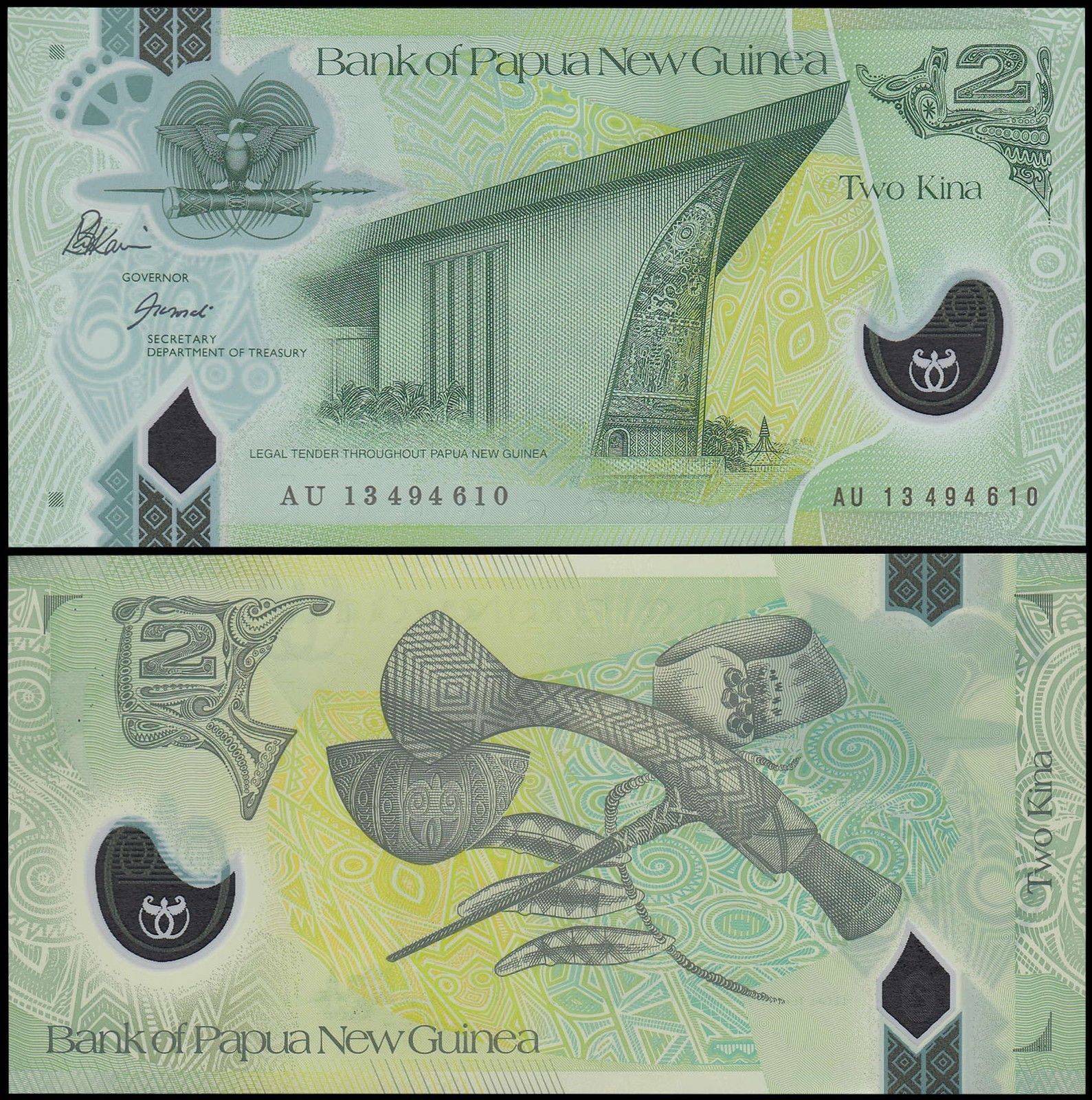 Tiền châu Úc, 2 kina polymer Papua New Guinea sưu tầm