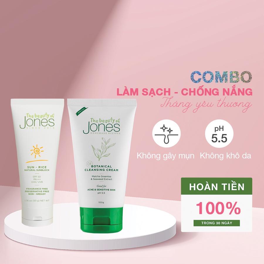 Combo làm sạch và chống nắng cho da dầu The Beauty of Jones