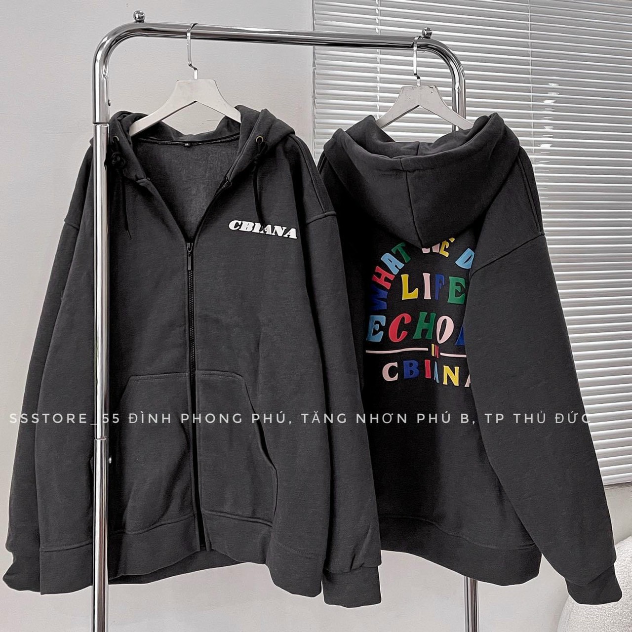 Áo Hoodie Zip Kéo CBIANA Form Unisex Nam Nữ Nón 2 Lớp Trùm Đầu