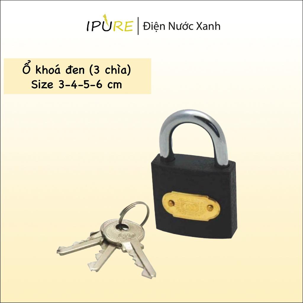 Ổ khoá cửa đen DNX IPURE chất liệu gang nhám đúc còng thép size 3-4-5-6 cm loại tốt