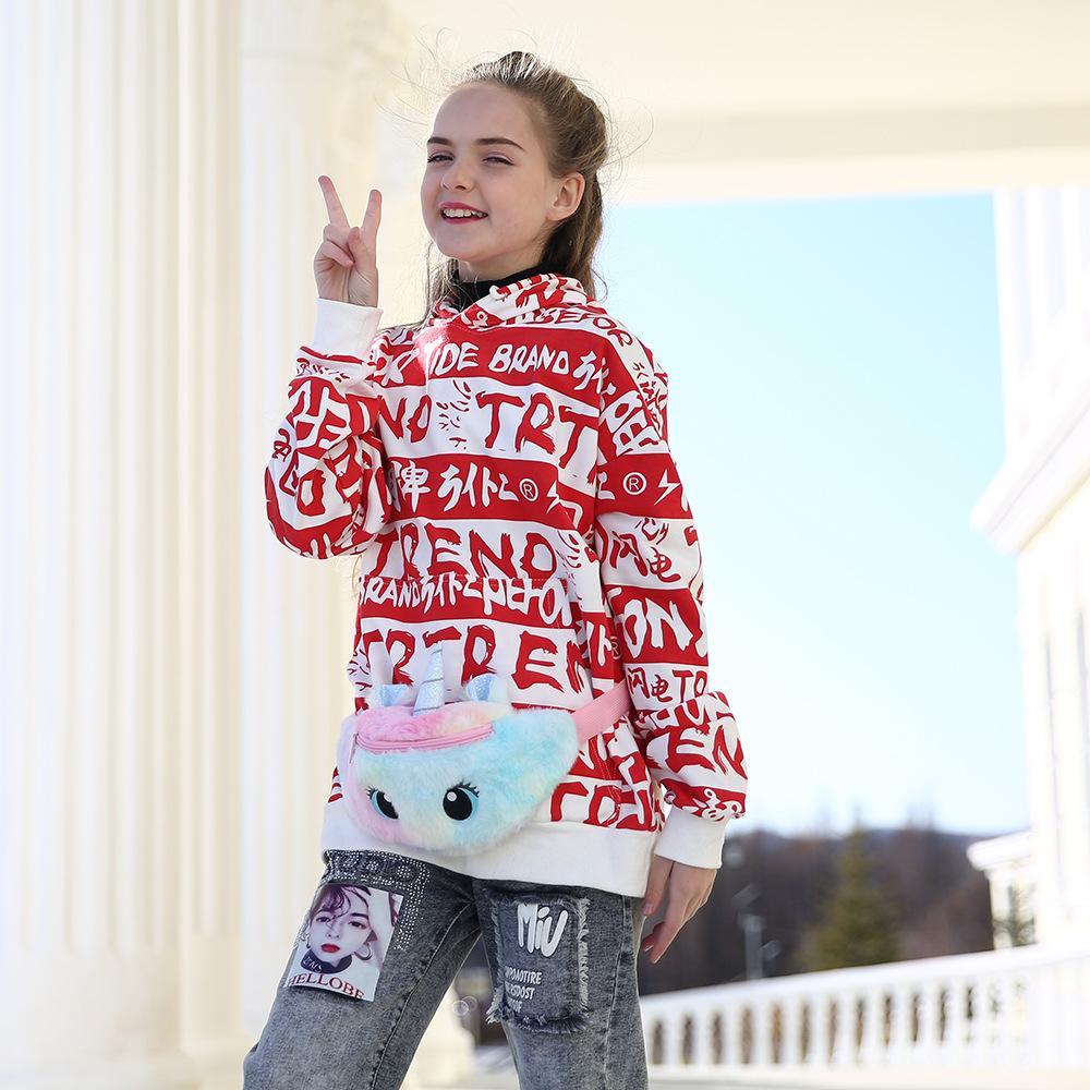 Phim hoạt hình kỳ lân Túi đeo vai nhẹ nhàng Cô gái nhỏ dễ thương Túi thắt lưng Túi mẫu giáo Túi Messenger Messenger