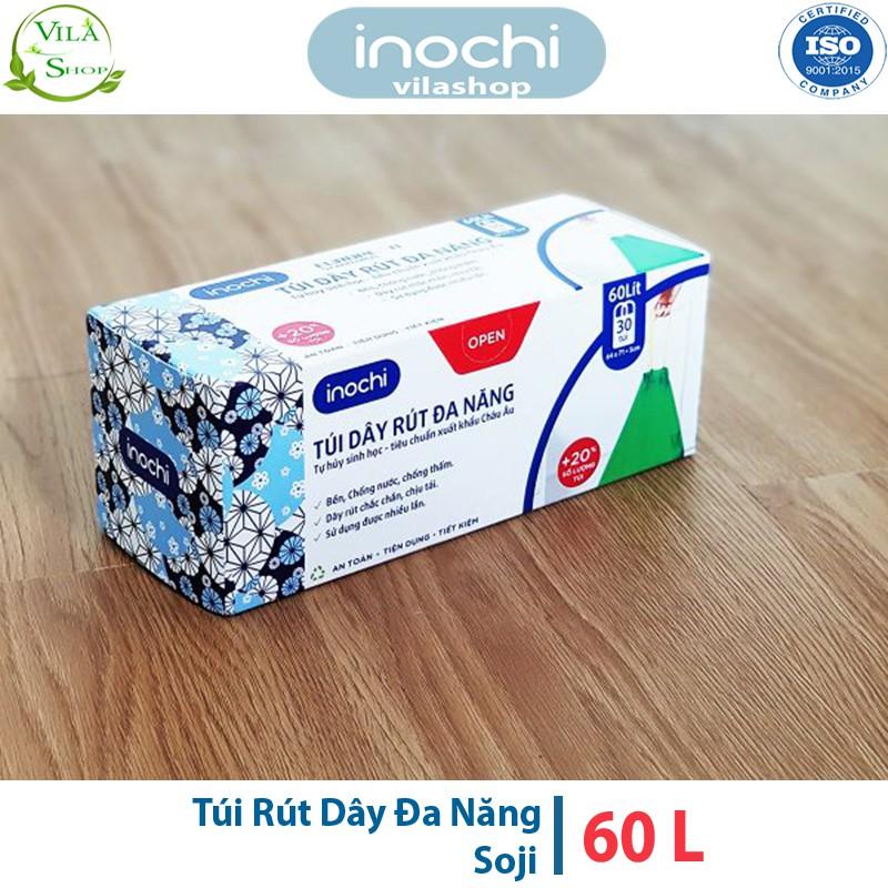 Túi Rút Dây Đa Năng, Túi Tự Hủy Cao Cấp Inochi, Kích Cỡ 60L Chất Liệu Nhựa Nguyên Sinh Không Mùi - Dai - Khó Rách.