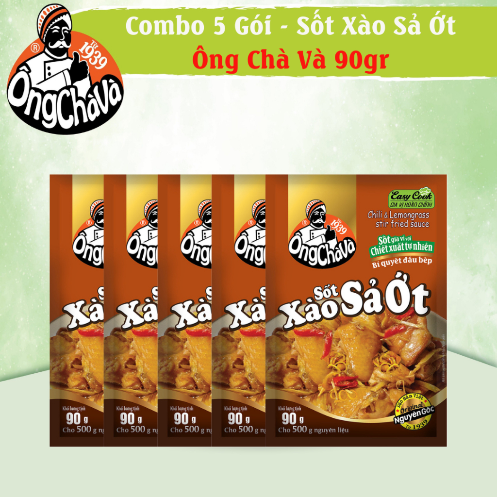 Combo 5 Gói Sốt Xào Sả Ớt Ông Chà Và 90g