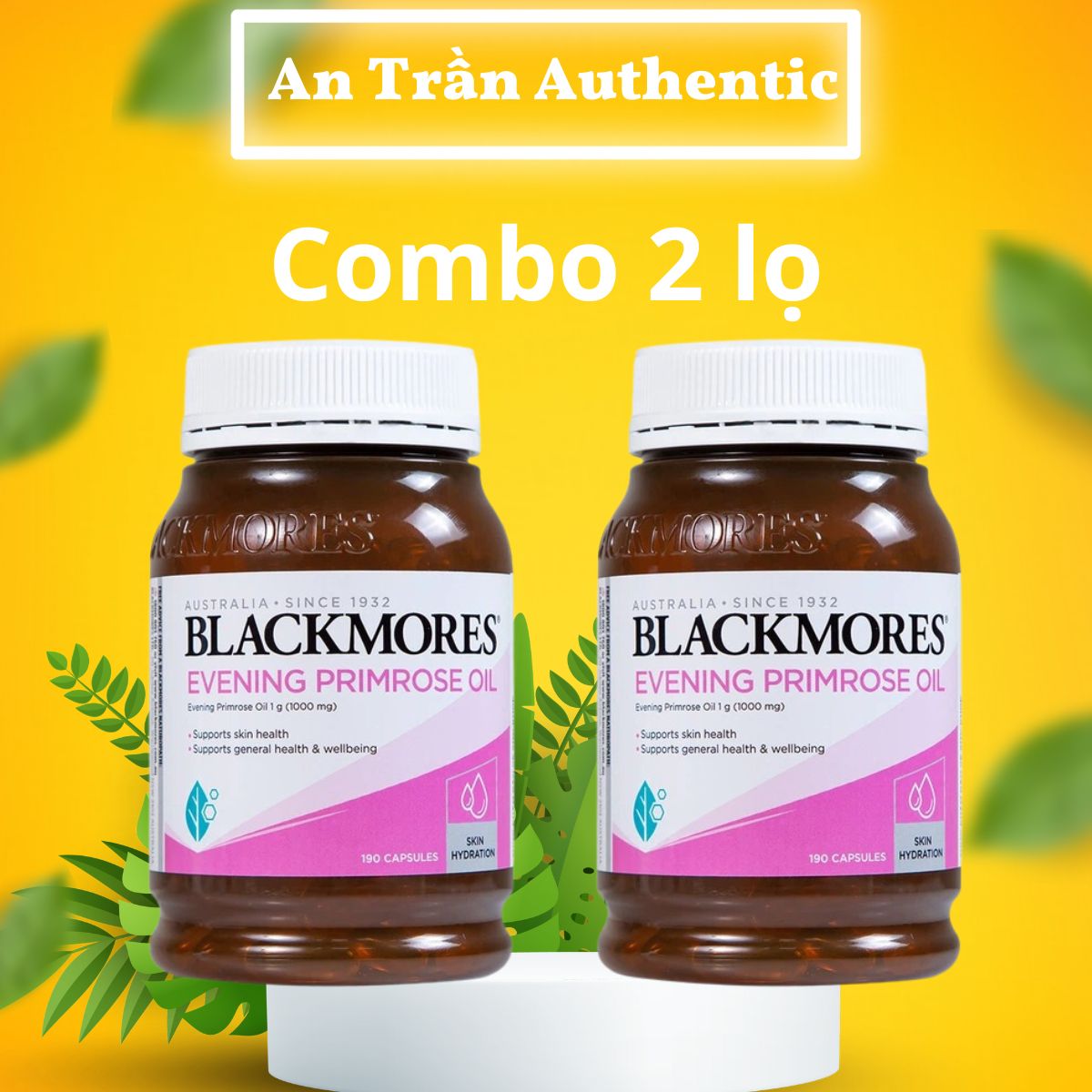 Combo 2 lọ Thực Phẩm Bảo Vệ Sức Khỏe Tinh Dầu Hoa Anh Thảo Blackmores Evening Primrose Oil Hỗ Trợ Cân Bằng Nội Tiết Tố Nữ