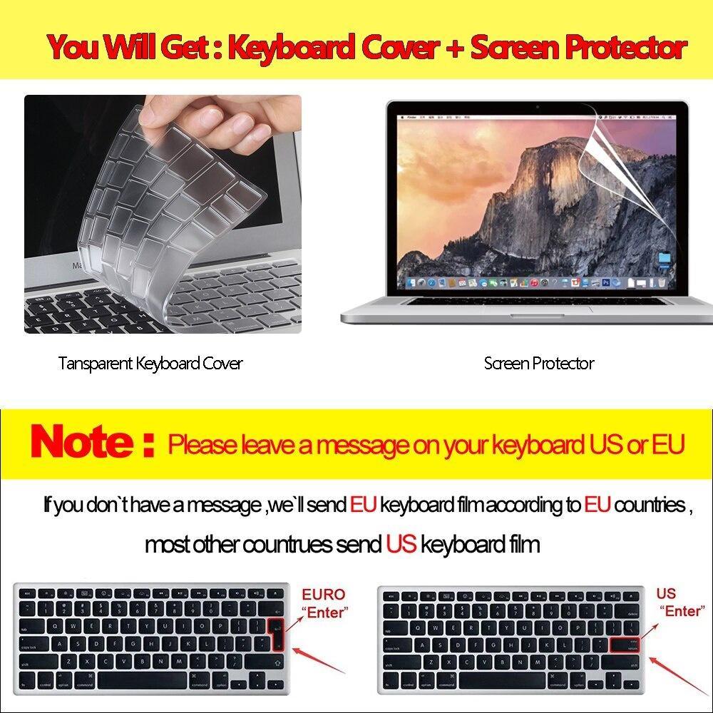 Ốp Bảo Vệ Laptop Cao Cấp Cho Macbook Air 13 M2 A2681 A2337 A2179 A2338 2020 M1 Chip Pro 13 14 15 A2289 A2442 New Touch Bar Mac 16 A2141 A2485 HR9X