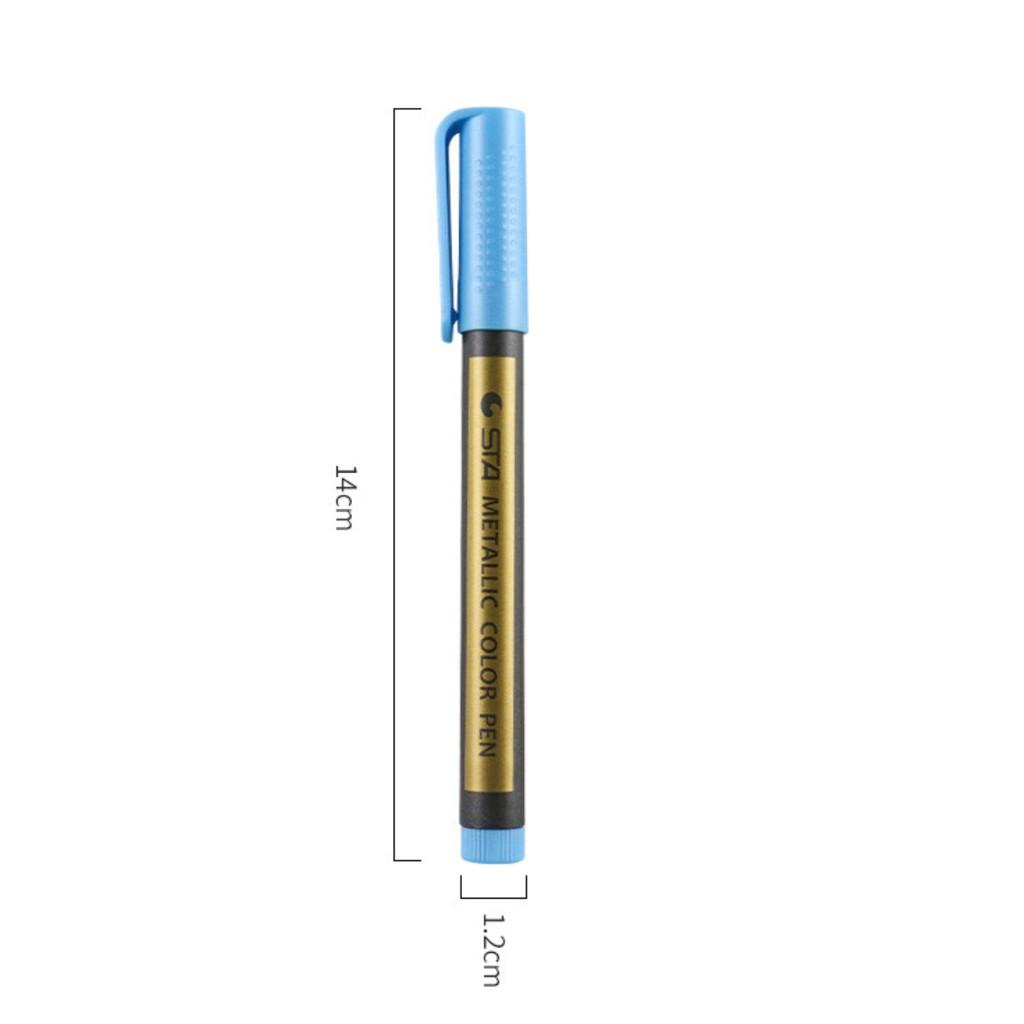 Bút dạ Marker nét 2mm màu nhũ STA Metallic cao cấp trang trí trên nhiều chất liệu 8151 ST457