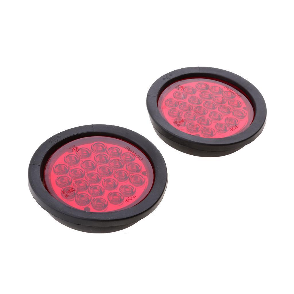 2X High Quality  RV Tail Brake Stop Maker Lights 24 LED Red
