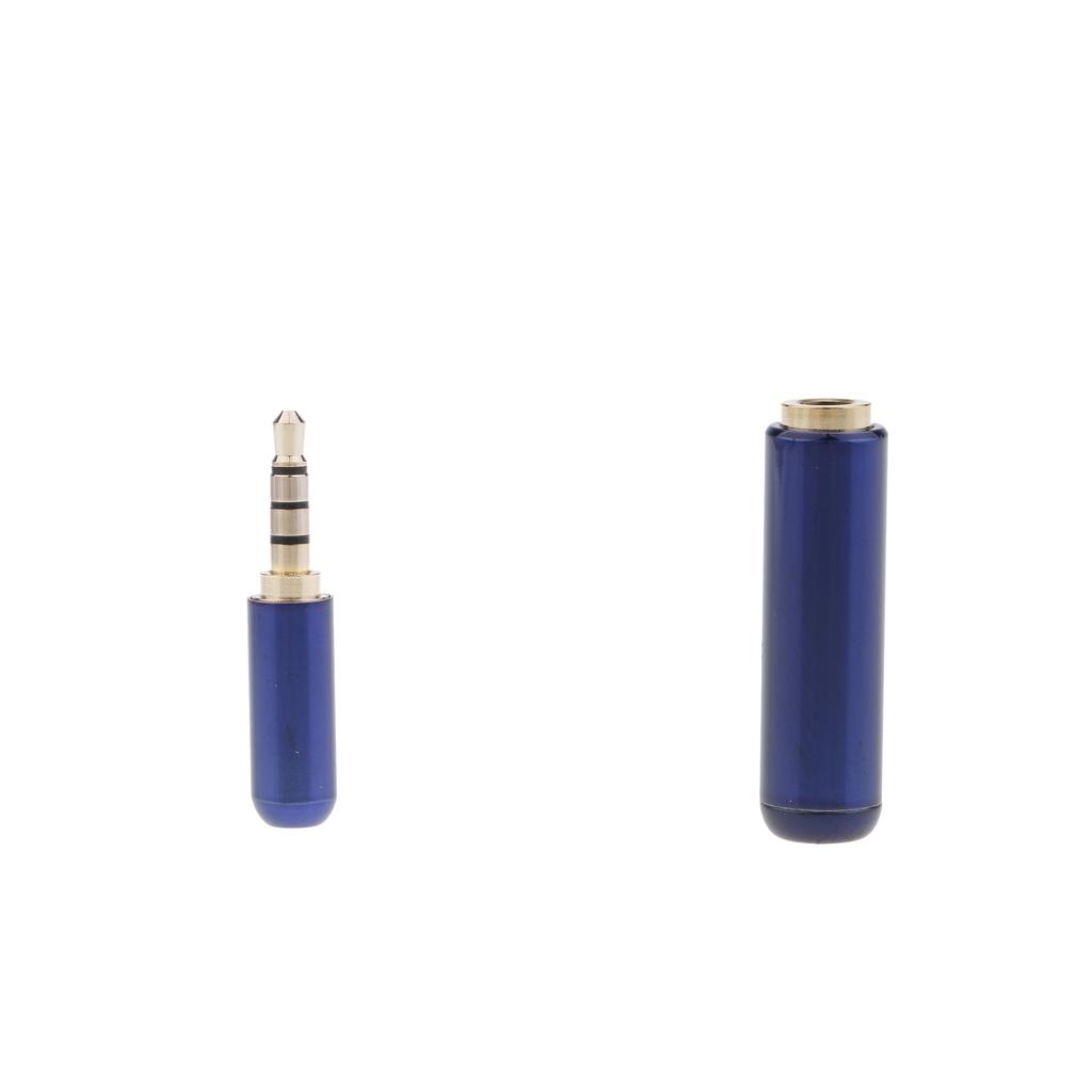 2x 3.5mm 1/8'' 4- Fe+ Plug A/V Solder Cable Connector