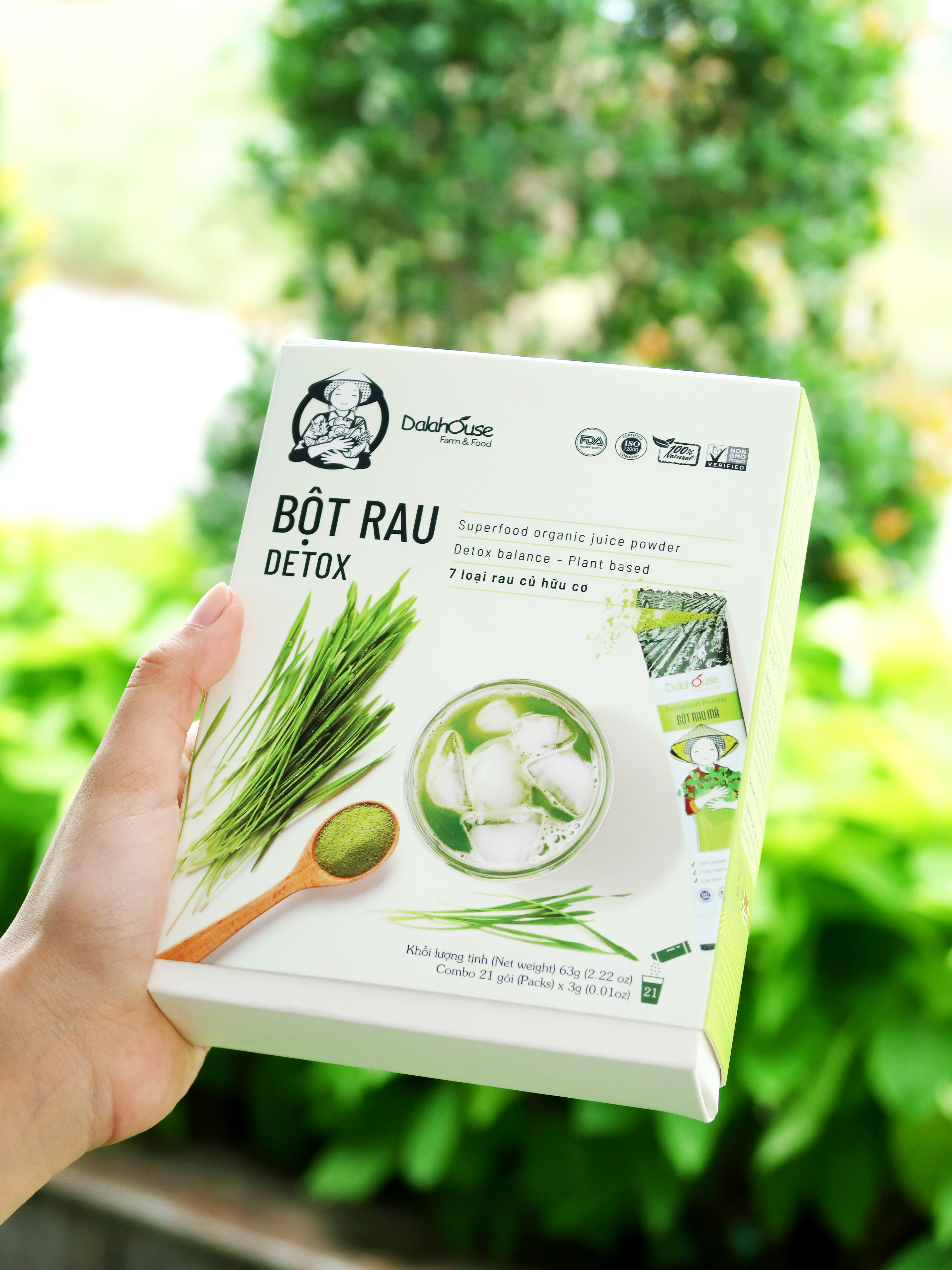 Bột Rau Detox Dalahouse 63g (21 gói 3g, 7 vị) - Loại Bỏ Độc Tố, Phòng Ngừa Táo Bón, Hỗ Trợ Tiêu Hóa Tốt, Tăng Cường Sức Đề Kháng, Tạo Năng Lượng Hoạt Động, Bổ Sung Nhiều Chất Xơ Từ Rau Xanh, Đẹp Da, Giữ Dáng